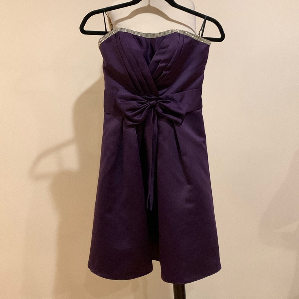 Elegant Purple Strapless Dress